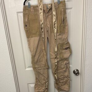 Abercrombie and Fitch y2k Tan Cargo Pants with Belt